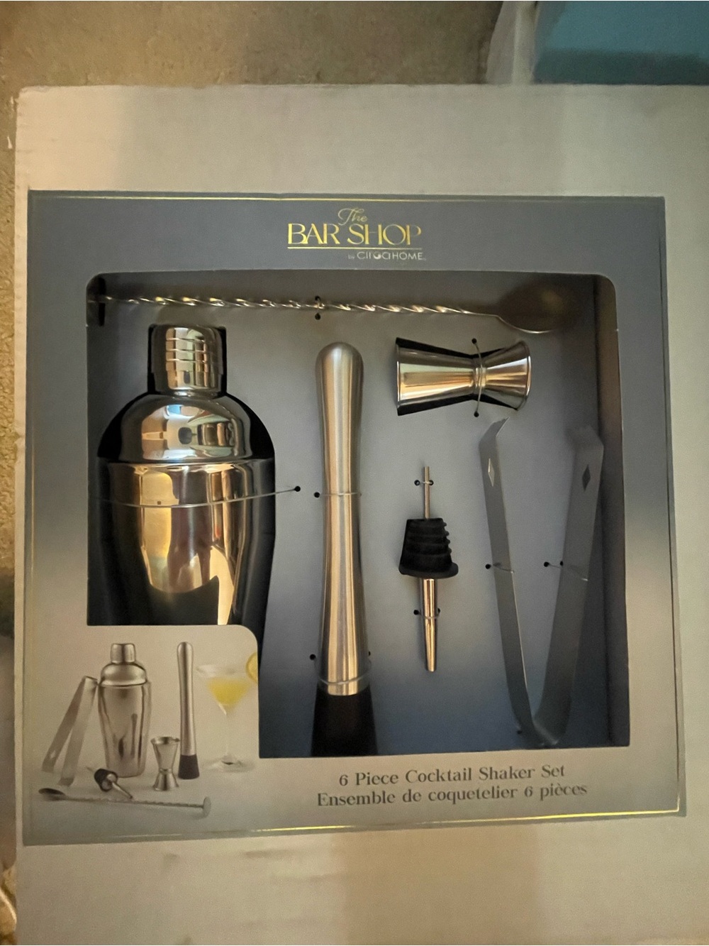 Stainless Steel 6-Piece Cocktail Shaker Set - Silver